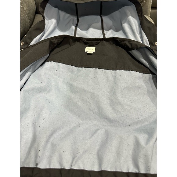 J.Crew Women’s Midi-Length Utility Raincoat, Size XS, Black, Interior Soft Blue - Picture 8 of 14